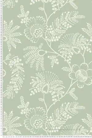 Soldes Papier peint Branché Floral Maeve vert tilleul - Delicatesse de Lutèce Réf. LTC-FD26823