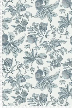 Jusqu'à Épuisement Des Stocks Papier peint Pomme Grenade Cecilia gris bleu - Delicatesse de Lutèce Réf. LTC-FD26814