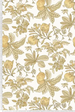 Papier peint Pomme Grenade Cecilia beige ocre - Delicatesse de Lutèce Réf. LTC-FD26813 Meilleure Vente