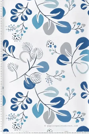 Papier peint Feuillage Naïf Jonah bleu gris - Delicatesse de Lutèce Réf. LTC-FD26566 Remise