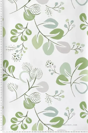 Offre Spéciale Papier peint Feuillage Naïf Jonah vert gris - Delicatesse de Lutèce Réf. LTC-FD26565
