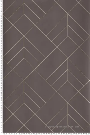 Papier peint Tracé Géométrique Sander marron gris doré - Delicatesse de Lutèce Réf. LTC-FD26549 Meilleure Vente