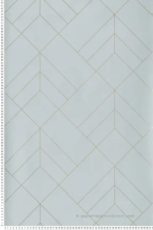 Papier peint Tracé Géométrique Sander bleu pâle doré - Delicatesse de Lutèce Réf. LTC-FD26547 Acheter Direct