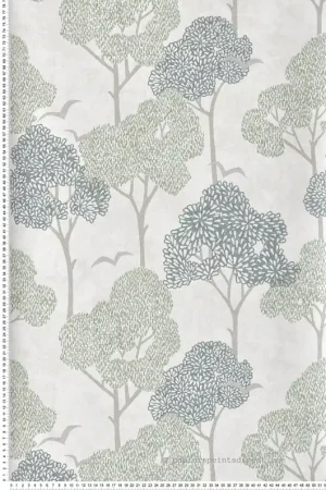 Achetez Aujourd'hui Papier peint Arbre Graphique Lykke vert sauge gris - Delicatesse de Lutèce Réf. LTC-FD26542