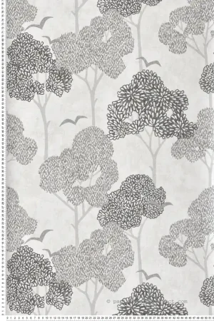 Nouvel Arrivage Papier peint Arbre Graphique Lykke gris poivre noir - Delicatesse de Lutèce Réf. LTC-FD26541