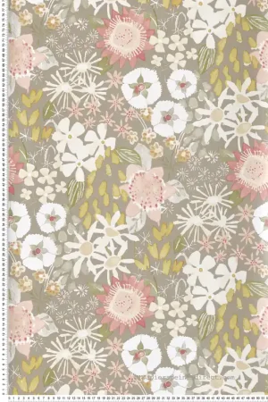 Vente Flash Papier peint Fleur Peinte Karina rose grège - Delicatesse de Lutèce Réf. LTC-FD26521