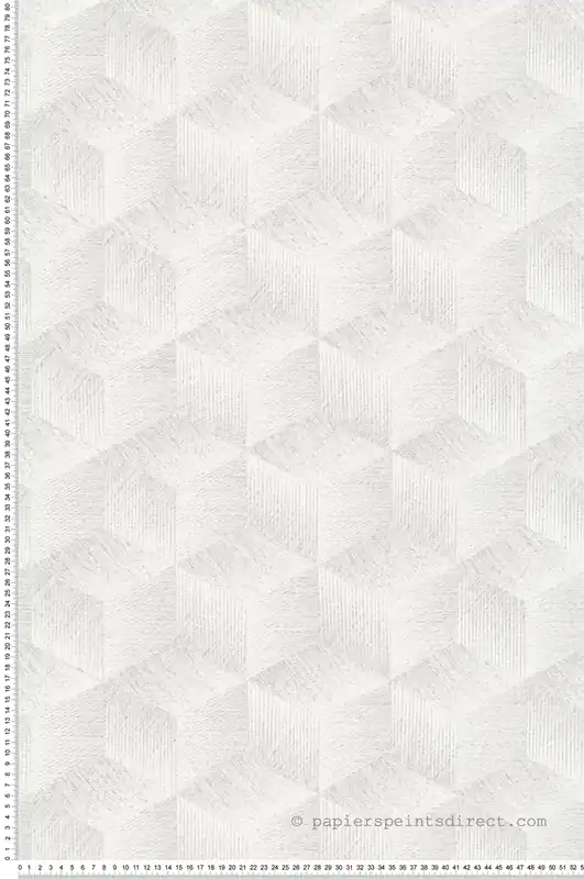 Vente Directe Papier peint Cubes 3D gris perle - Natural Living d‘A.S. Création Réf. AS-385062