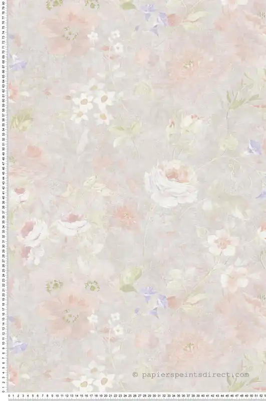 Vente Flash Papier peint Vintage Floral Estompé gris rose - Natural Living d‘A.S. Création Réf. AS-386364