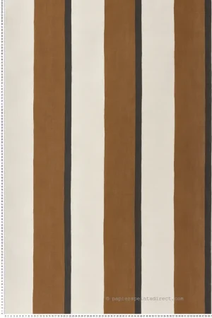 Papier peint Rayures Sinopia camel gris - La Chaux de Casamance Réf. CAS-76040406 Vente Directe