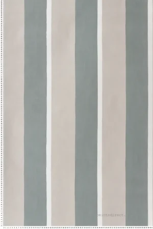 Pas Cher Papier peint Rayures Sinopia grège vert de gris - La Chaux de Casamance Réf. CAS-76040202