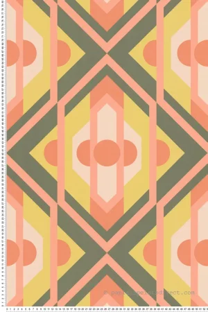 Vente Flash Papier peint Géométrique Vintage vert rouge - Retro Chic d‘A.S. Création Réf. AS-395313