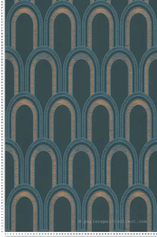 Papier peint Arches Art Déco Métal bleu doré - Arcade d‘Architects Paper Réf. 39176-3 Acheter Direct