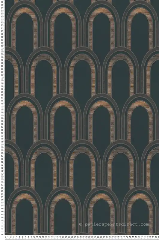 Papier peint Arches Art Déco Métal noir doré - Arcade d‘Architects Paper Réf. 39176-2 Must-Have