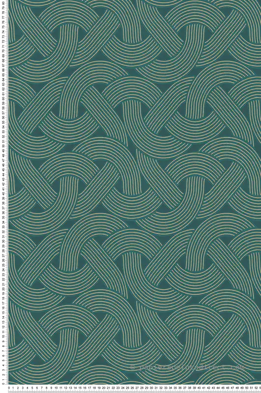 Papier peint Graphique Noeud Corde bleu canard doré - Arcade d‘Architects Paper Réf. 39175-3 Expédition Rapide
