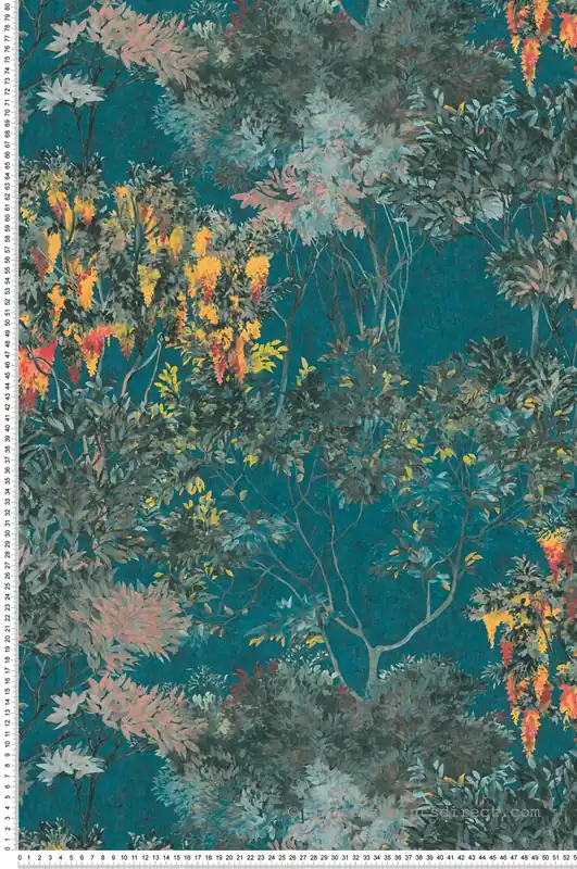 Papier peint Forêt Peinte bleu canard - Arcade d‘Architects Paper Réf. 39173-5 Super Prix