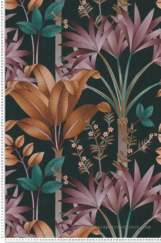 Promotion Saisonnière Papier peint Jungle Tropicale marron violet - Arcade d‘Architects Paper Réf. 39172-1