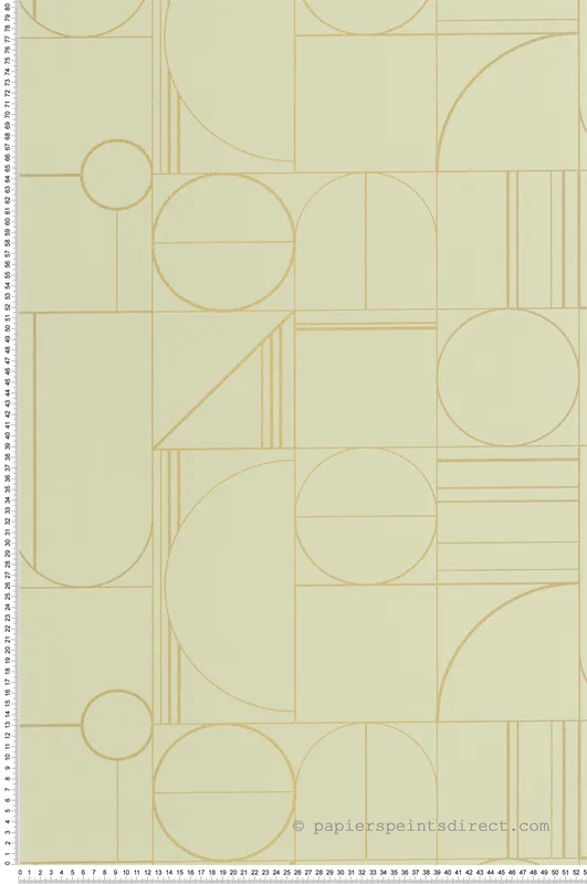 Papier peint Art Déco Border vert amande doré - Outlines de Casélio Réf. OTLS105067237 Bon Marché