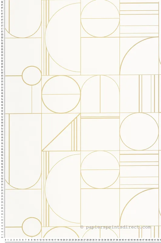 Papier peint Art Déco Border blanc doré - Outlines de Casélio Réf. OTLS105060248 Commander Vite