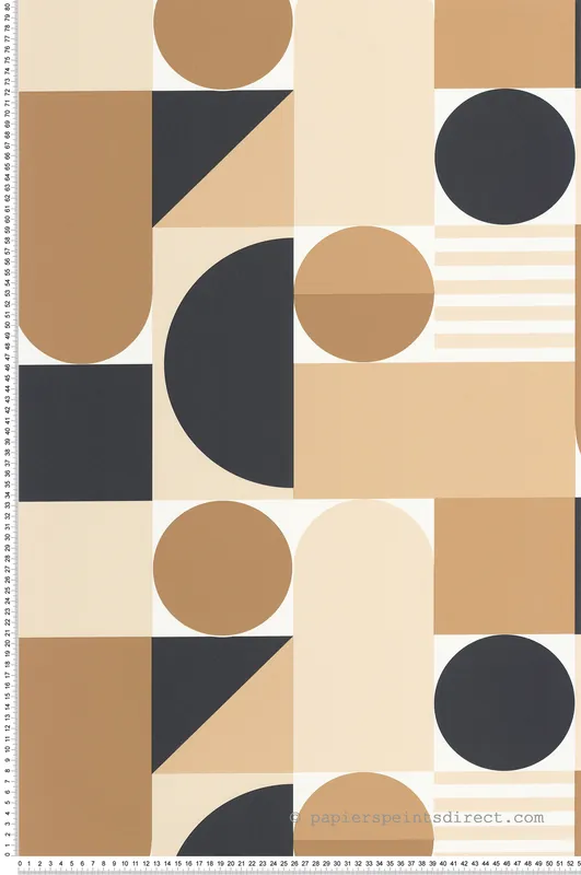 Achat Immédiat Papier peint Géométrique Limit noir camel - Outlines de Casélio Réf. OTLS105052154