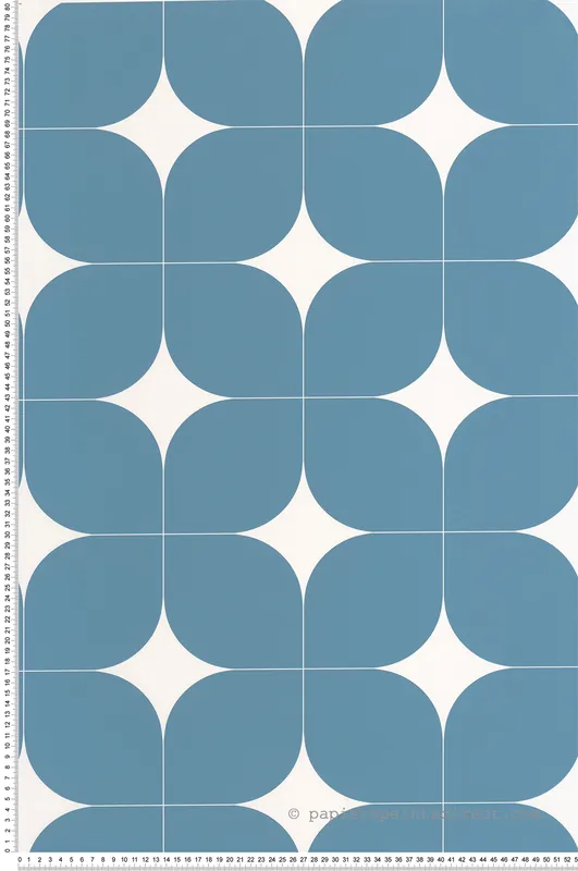 Nouveauté Papier peint Rétro 70s Detour bleu jean - Outlines de Casélio Réf. OTLS105040641