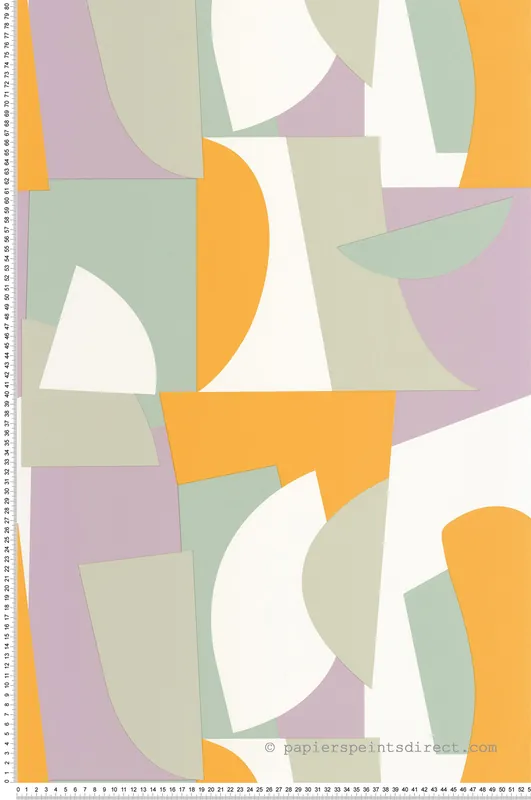 Vente Directe Papier peint Graphique Figures vert mauve - Outlines de Casélio Réf. OTLS105017500