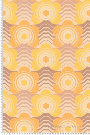 Nouvel Arrivage Papier peint Fleur Graphique orange jaune - Retro Chic d‘A.S. Création Réf. AS-395395