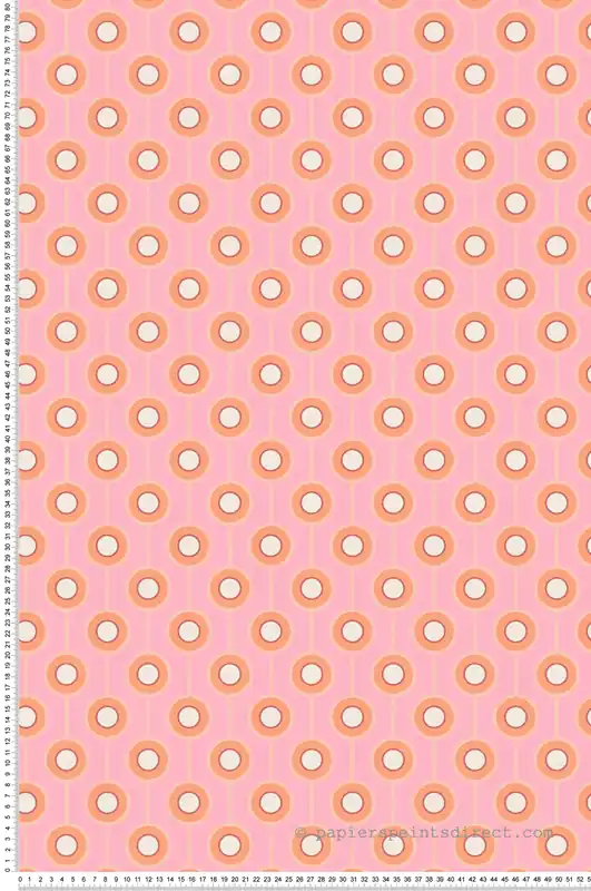 Prix Réduit Papier peint Rond Art Déco rose orange - Retro Chic d‘A.S. Création Réf. AS-395373