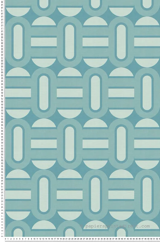Nouveauté Papier peint Art Déco Géométrique bleu canard - Retro Chic d‘A.S. Création Réf. AS-395364