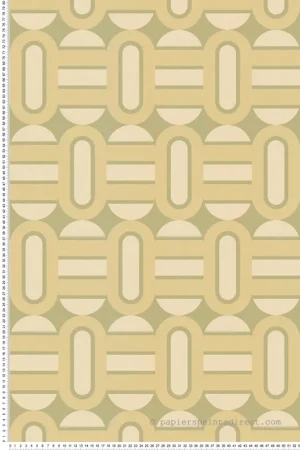 Prix Choc Papier peint Art Déco Géométrique vert beige - Retro Chic d‘A.S. Création Réf. AS-395361