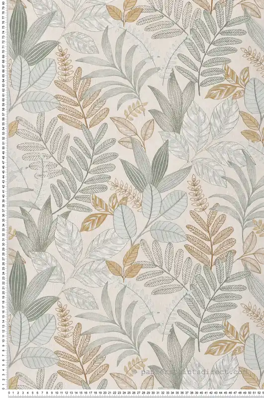Papier peint Feuillage Brodé vert noisette beige - Allure de Lutèce Réf. LTC-AL26294 Meilleure Vente