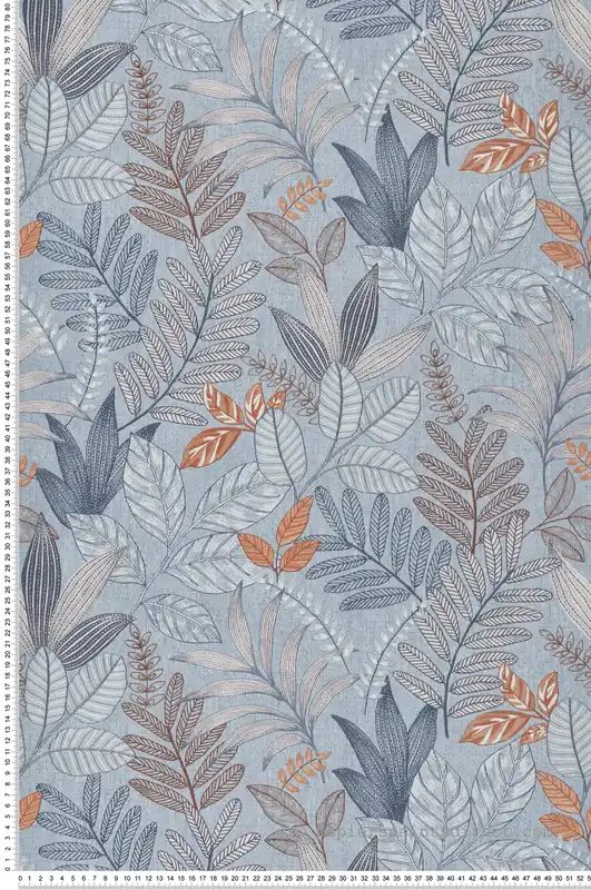 Papier peint Feuillage Brodé bleu clair noisette - Allure de Lutèce Réf. LTC-AL26293 Acheter En Ligne