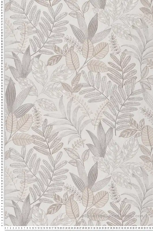 Super Prix Papier peint Feuillage Brodé marron lin - Allure de Lutèce Réf. LTC-AL26290