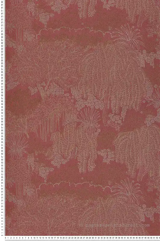 Vente Flash Papier peint Jardin Minimaliste bordeaux mordoré - Allure de Lutèce Réf. LTC-AL26263