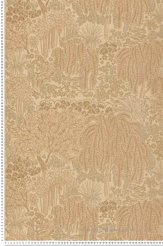 Papier peint Jardin Minimaliste moutarde doré - Allure de Lutèce Réf. LTC-AL26262 Promotion Saisonnière
