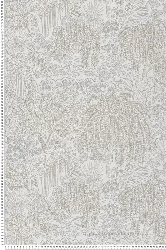 Papier peint Jardin Minimaliste blanc lin argenté - Allure de Lutèce Réf. LTC-AL26260 Réduction