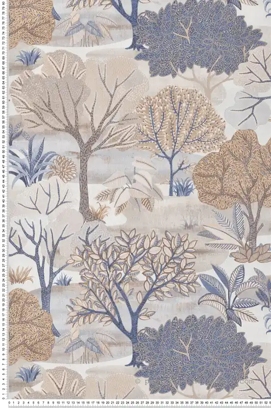 Offre Limitée Papier peint Arbre Parc bleu beige - Allure de Lutèce Réf. LTC-AL26250