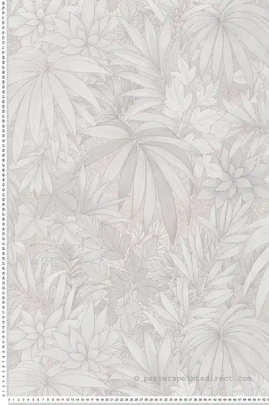 Remise Papier peint Jungle Fleurie argenté écru - Allure de Lutèce Réf. LTC-AL26240