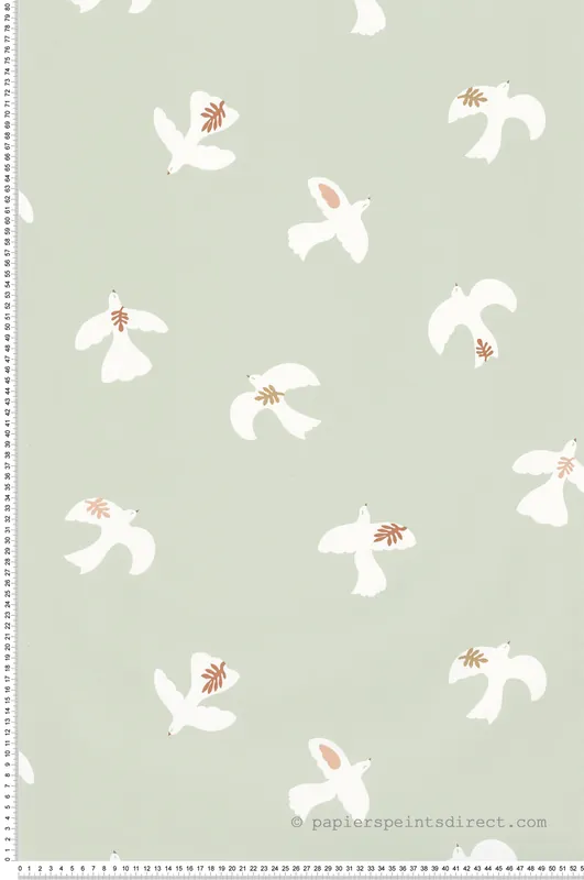 Marque Papier peint Colombe Oiseau vert d‘eau - Let‘s Go Girls! de Casélio Réf. LGG104507032