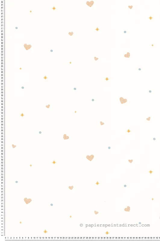 Bon Marché Papier peint Cœur Estelle blanc multicolore - Let‘s Go Girls! de Casélio Réf. LGG104440674