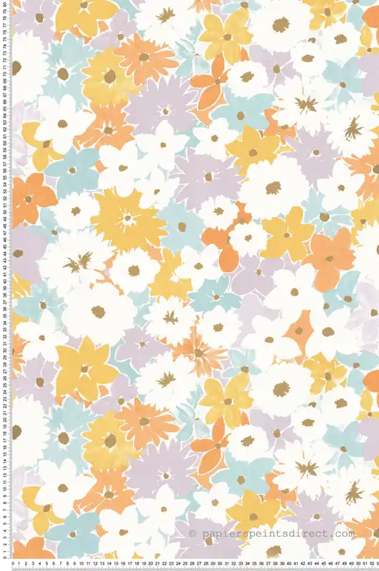 Marque Papier peint Fleur Enfant Flora multicolore doré - Let‘s Go Girls! de Casélio Réf. LGG104416201