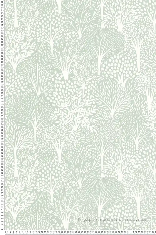 Offre Exclusive Papier peint Forêt Arbre Alice vert d‘eau blanc - Let‘s Go Girls! de Casélio Réf. LGG104407053