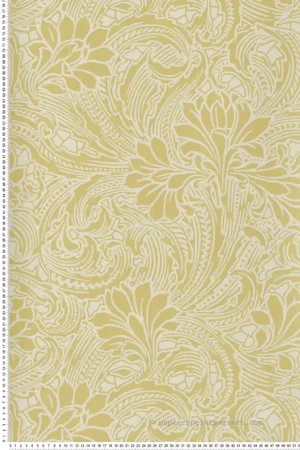 Populaire Papier peint Fleur Baroque Eden jaune doux - V&A Decorative Papers d‘Initiales Réf. INI-31117302