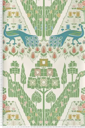 Papier peint Paon Nature Graphique Topiary vert - V&A Decorative Papers d‘Initiales Réf. INI-31117202 Seulement Aujourd'hui