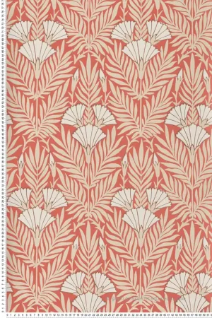 Marque Papier peint Floral Fanfare Art Déco corail beige - V&A Decorative Papers d‘Initiales Réf. INI-31117102