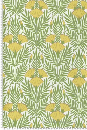 Produit De Marque Papier peint Floral Fanfare Art Déco jaune vert - V&A Decorative Papers d‘Initiales Réf. INI-31117101