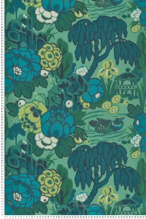 Prix Promo Papier peint Jardin Aquatique Mandarin vert jade - V&A Decorative Papers d‘Initiales Réf. INI-31116904