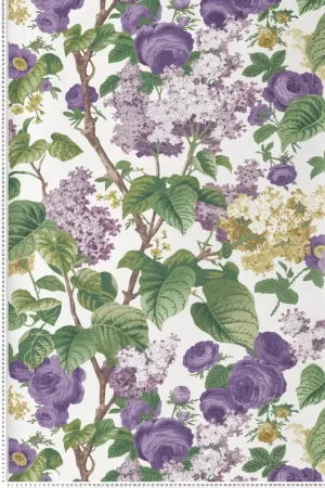Papier peint Fleur Vintage Floribunda lavande - V&A Decorative Papers d‘Initiales Réf. INI-31116801 Offre Exclusive
