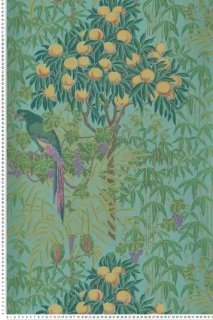 Papier peint Nature Perroquet Macaw bleu canard - V&A Decorative Papers d‘Initiales Réf. INI-31116704 Retour Gratuit