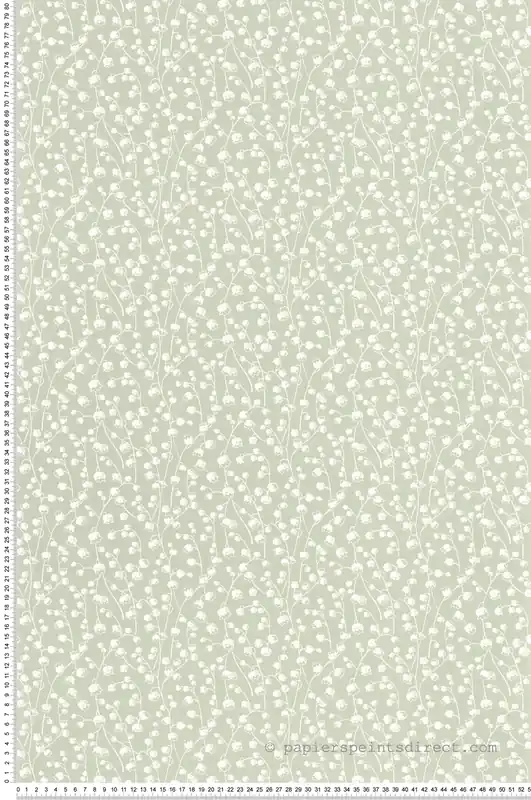 Usine Directe Papier peint Muguet Lily Of The Valley vert sauge - Flower Market de Casadéco Réf. FLOM89247101