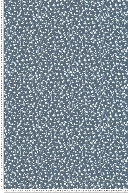 Certifié Papier peint Muguet Lily Of The Valley bleu marine - Flower Market de Casadéco Réf. FLOM89246435